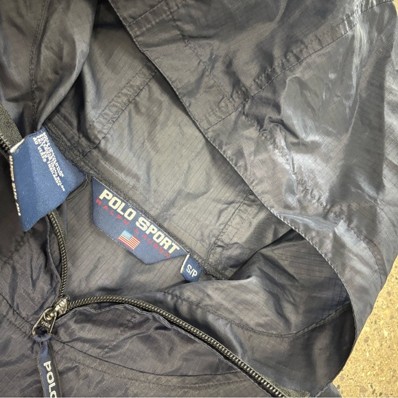 Retro Polo Sport Navy Quarter Zip Windbreaker - Size S - Picture 4 of 7